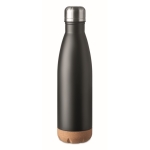 Garrafas para publicidade de aço com base de cortiça 500ml Inox Cork cor preto