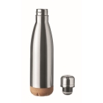 Garrafas para publicidade de aço com base de cortiça 500ml Inox Cork cor prateado mate segunda vista