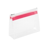 Bolsa de viagem prática de plástico com fecho de correr Zipper cor cor-de-rosa imagem com logo