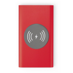 Carregador sem fio e powerbank 4.000 mAh Powercard Chargepad cor vermelho