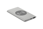 Carregador sem fio e powerbank 4.000 mAh Powercard Chargepad cor prateado