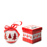 Bola de Natal com acabamento pérola e caixa decorada Natalícia Snowy cor vermelho vista principal