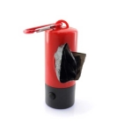 Porta-sacos para cães com mosquetão e lanterna Colors Muller cor vermelho quarta vista
