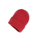 Gorros sustentáveis personalizados de material reciclado EcoSave cor vermelho dessaturado