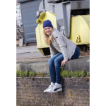 Gorros de inverno ecológicos com patch com logo e design Clássico Eco cor azul-marinho