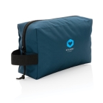 Nécessaire de viagem sustentável com design simples Básico Eco cor azul-marinho vista com logo