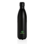 Garrafa grande térmica de aço inoxidável 1L Lifestyle Premium cor preto vista com logo