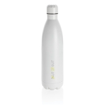Garrafa grande térmica de aço inoxidável 1L Lifestyle Premium cor branco vista com logo