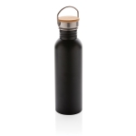Garrafa de aço de parede única com tampa e pega 700ml Clip Neck cor preto