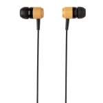 Auscultadores promocionais de bambu com pontas magnéticas Bamboo cor preto segunda vista