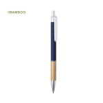 Canetas de bambu e alumínio mate com botão com tinta azul Pioneer sexta vista