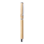 Roller em bambu para brindes de empresas tinta azul Bamboo cor madeira clara primeira vista