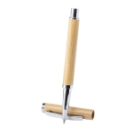 Roller em bambu para brindes de empresas tinta azul Bamboo cor madeira clara terceira vista