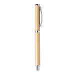 Roller em bambu para brindes de empresas tinta azul Bamboo cor madeira clara quarta vista