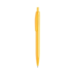 Canetas de plástico personalizadas coloridas tinta azul Monocolor cor amarelo primeira vista