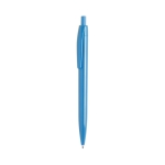 Canetas de plástico personalizadas coloridas tinta azul Monocolor cor azul-claro primeira vista