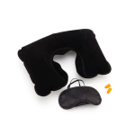 Conjunto de viagem com almofada, máscara e tampões cor preto primeira vista