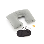 Conjunto de viagem com almofada, máscara e tampões cor cinzento segunda vista