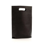 Saco económico non-woven com asa vazada 80 g/m2 cor preto segunda vista
