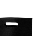 Saco económico non-woven com asa vazada 80 g/m2 cor preto terceira vista