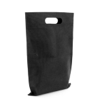 Saco económico non-woven com asa vazada 80 g/m2 cor preto sexta vista