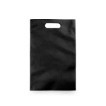 Saco económico non-woven com asa vazada 80 g/m2 cor preto primeira vista