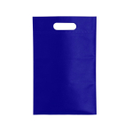 Saco económico non-woven com asa vazada 80 g/m2 cor azul primeira vista