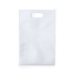 Saco económico non-woven com asa vazada 80 g/m2 cor branco primeira vista