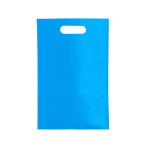 Saco económico non-woven com asa vazada 80 g/m2 cor azul-claro primeira vista