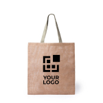 Sacos de juta personalizados com asas coloridas Jute Grocery vista principal