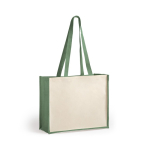 Saco de juta e algodão laminado, resistente 12 kg Beach Budget cor verde primeira vista