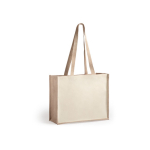 Saco de juta e algodão laminado, resistente 12 kg Beach Budget cor natural primeira vista