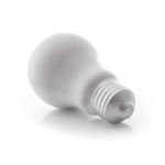 Brinde anti-stress publicitário em forma de lâmpada ZenBulb cor branco terceira vista