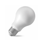 Brinde anti-stress publicitário em forma de lâmpada ZenBulb cor branco primeira vista