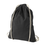 Mochila personalizada de cordão e de algodão 100 g/m² Duo Cotton cor preto segunda vista frontal