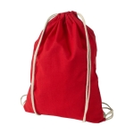 Mochila personalizada de cordão e de algodão 100 g/m² Duo Cotton cor vermelho segunda vista frontal