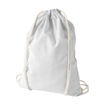 Mochila personalizada de cordão e de algodão 100 g/m² Duo Cotton cor branco segunda vista frontal