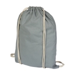 Mochila personalizada de cordão e de algodão 100 g/m² Duo Cotton cor cinzento segunda vista frontal