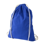 Mochila personalizada de cordão e de algodão 100 g/m² Duo Cotton cor azul real segunda vista frontal
