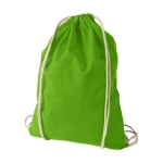 Mochila personalizada de cordão e de algodão 100 g/m² Duo Cotton cor verde-lima segunda vista frontal