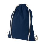 Mochila personalizada de cordão e de algodão 100 g/m² Duo Cotton cor azul-escuro segunda vista frontal