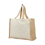 Sacos publicitários de juta e lona com interior laminado Jute Beach cor natural