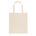 Saco de merchandising sustentável de algodão reciclado 145 g/m2 Waterless cor bege