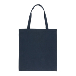 Saco de merchandising sustentável de algodão reciclado 145 g/m2 Waterless cor azul-marinho