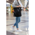 Sacos com logo reciclados e asas compridas 330 g/m2 Waterless Strong cor preto vista de ambiente 2