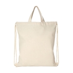 Mochila de cordão tipo saco de materiais reciclados 210 g/m2 Retro cor natural segunda vista frontal