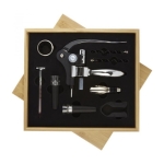 Conjunto de 9 acessórios personalizados para vinho Set Gran Reserva cor madeira clara segunda vista