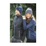 Gorro de algodão orgânico com borda dobrada Elevate Ives cor azul-marinho imagem de estilo de vida