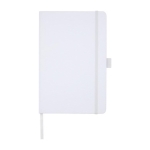 Caderno reciclado corporativo, folhas A5 pautadas Marksman® Honhua cor branco segunda vista frontal
