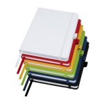 Caderno reciclado corporativo, folhas A5 pautadas Marksman® Honhua cor branco segunda vista várias cores
